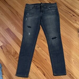 GAP Women's Distressed Dark Gray Skinny Jeans